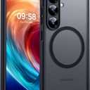 TOCOL for Samsung Galaxy S25 Case, Upgraded Full Camera Protection, Compatible with Magsafe, Drop Protection Slim Magnetic Matte Back Cover for Galaxy S25 6.2-Inch (Black)