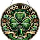 VODAPYC Saint Patrick's Day Diamond Art Hanging Kits for Adults, DIY Special Shaped Partial Diamonds Art Window Cling Pendant Ornament for Home Decor (Good Lucky)