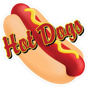 Hotdogs Concession Restaurant Food Truck Die-Cut Vinyl Sticker 14 inches, Design Only