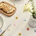 Horaldaily Spring Tablecloth 6084 Inch Rectangular, Floral Flowers Watercolor Washable Table Cover for Party Picnic Dinner Decor