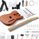 Leo Jaymz DIY TL Style Electric Guitar Kits with Mahogany Body and Maple Neck - Maple Fingerboard and All Components IncludedTL LJ Headstock