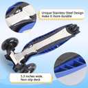 3 Wheel Scooter for Kids Ages 6-12,Kids Scooter with Light Up Wheels, Sturdy Deck Design, and 4 Height Adjustable Suitable for Kid Ages 3-12
