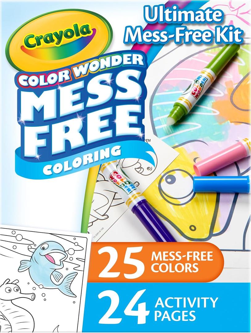 Crayola Color Wonder Mess Free Coloring Kit (50+ Pcs), Toddler Art Set, Mess Free Markers & Coloring Pages, Toddler Travel Activity, Gifts, 3+
