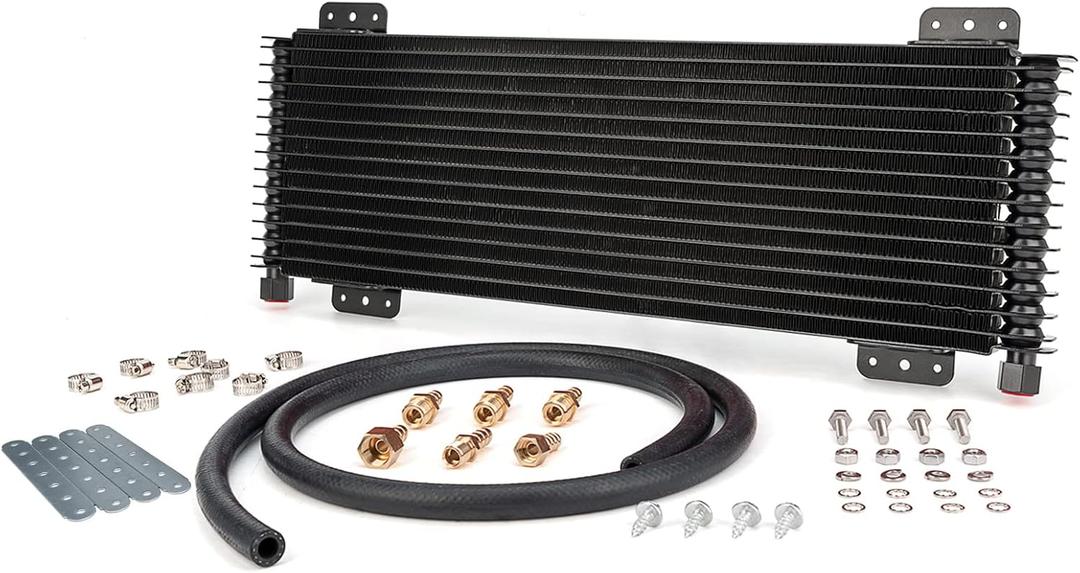 Gagsu Low Pressure Drop Transmission Oil Cooler LPD47391 4739 40,000 GVW with Mounting Hardware (Black)