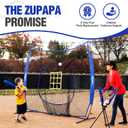 Zupapa Baseball Softball Practice Combo - 7 X 7 Feet Net Tee Caddy 12 Pack Baseballs Set, Upgraded Vivid Strike Zone, Baseball Backstop Practice Net for Hitting Pitching Batting Catching