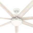 Hunter 60 inch WiFi Phenomenon Matte White Ceiling Fan with LED Light Kit and Wall Control
