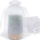 Jexila 50 Pack White Organza Gift Bags 6X9 Inch Sheer Mesh Bag Drawstring for Jewelry Pouch Wedding Favor Baby Shower Party Sachet Candle Bags