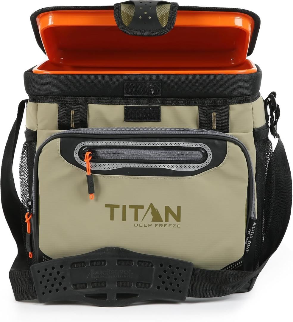 Arctic Zone Titan Deep Freeze Cooler - Zipperless Hardbody Cooler - Small & Large Capacity- Beach & Camping Cooler - Deep Freeze Insulation, HardBody Liner, and SmartShelf (Moss)