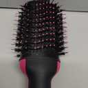 Hair Dryer Brush Blow Dryer in One, Upgraded 4 in 1 Hair Dryer and Styler Volumizer with Negative Ion Anti-frizz Ceramic Titanium Barrel Hot Air Hair Straightener Brush (Black/Pink)