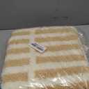 GIB Tan Brown Striped Bathroom Rug Mat 32" x 20", Extra Soft Absorbent Non-Slip Washable Plush Fluffy Shaggy Microfiber Bath Mat for Bathroom Floor, Aesthetic Small Bedroom Rug