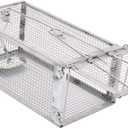 Kensizer Humane Rat Trap, Chipmunk Rodent Trap that Work for Indoor and Outdoor Small Animal - Mouse Voles Hamsters Live Cage Catch and Release 1-Pack Small 10.5" L x 5.5" W x 4.5" H