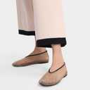 Women's Crystals Fine Mesh Ballet Flats,Embroidered Round Toe Ballerina Shoes,Casual Slip On Crystal Mary Jane Flats,Comfortable Daily Dress Shoes (7.5, Nude2)