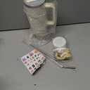 40 oz Tumbler Insulated Mug w/Straw & Flip Cap Lids - Cup Holder Bottle with 6 Accessories Set for Hot, Cold Drink - Leak-Proof - Water, Coffee Portable Travel Mug (Cream)