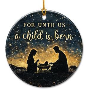 2 x Nativity Christmas Ornament 2025 - Christian Jesus Ornaments for Christmas Tree, Silhouette Nativity Scene Ornament, Religious Gifts for Catholic Women, Men, Family, Friends