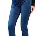 Women's Maternity Jeans Slim Side Stretchy Straight Leg Pregnancy Petite Denim Pants with Pockets (Dark Blue)