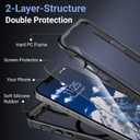 Magnetic Case for iPhone 13/14/15 with Screen Protector, [Shockproof][Compatible with MagSafe][Heavy Duty Protection][Military Grade Drop Protection] 2-Layer Durable Bumper Phone Case 6.1''-Black