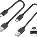 Short Micro USB Cable,2-Pack USB A Male to Micro B Android Phone Charger for Fire Stick,Roku TV Streaming Stick,Power Bank,Chromecast,PS4 Replacement,Fast Charging Cord Compatible with Kindle Tablet