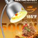 Food Heat Lamp: [Rapid-Heating Bulbs Included] [Steady Heating] Commercial Food Warmer Lamp, Electric Heat Lamp for Food Catering Food Warming Lamp for Buffet Parties (Painted Silver, 32" (2-Head))
