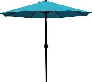 Sunnyglade 9' Patio Umbrella Outdoor Table Umbrella with 8 Sturdy Ribs (Blue)