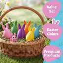 2 x 6 Pcs Easter 3D Printed Bunny Eggs with Bunny Inside 3.5 Inch Colorful Fractal Fidget Decorative Rabbit Eggs Basket Stuffer Filler for Relax Anxiety Easter Spring Party Favors Gifts, 2 x 1.5 inches