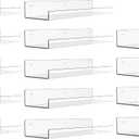 Upsimples 14 Pack Acrylic Shelves Wall Organizer and Storage, 15" Display Shelf for Figure, Toy Cars, Perfume, Kids Bookshelf for Bedroom, Nursery, Craft Room, Clear