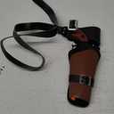 Cowboy Holster Western Double Holster PU Leather Adjustable Belt Durable Toy Gun Holster Cosplay Halloween Western Themed Events (black)