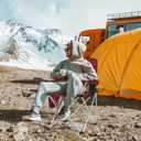 Elevon Camping Chair, Portable Folding Outdoor Chair with Arms, Cup Holder and Carry Bag