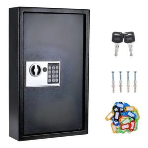 60-Key Digital Key Cabinet with Code, Tags, Wall Mount Organizer, Black