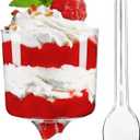 TOFLEN 5 Oz Mini Dessert Cups with Spoons 80 Pcs | Serves 40 | Round Plastic Dessert Goblets Cups for Party Appetizers, Mousse, Pudding, Dessert Shooters Shot Glasses