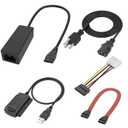 XMSJSIY SATA PATA IDE to USB 2.0 Adapter Converter Cable for 2.5" 3.5" Hard Drive Disk HDD SSD/CD-ROM/CD-RW/DVD-ROM with AC Power Supply Cord for PC Desktop Laptop