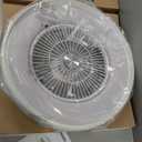 24" Low Profile Ceiling Fan with RGB Lights, Bladeless Ceiling Fan with Remote/APP/Voice Control, 6 Speeds Flush Mount Smart for Bedroom (White RGB Backlight)