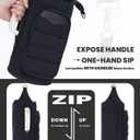 sportsnew Water Bottle Holder for 30oz/40oz Tumbler with Handle, Puffy Water Bottle Carrier Bag with Phone & RFID-Blocking Card Pocket & Drawstring Closure for Quick Access, Patent Pending