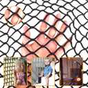 Balcony Netting for Pets，Apartment，Stair，Trampoline，Playground，Child Safety Rope Net，Driveway Net for Kids Safety，Baseball Softball Net Sports Netting (3.3ft×19.8ft, Black)