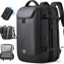 TANGCORLE Vacuum Backpack Travel with Pump, 40L Expandable Carry on Compression Backpack Flight Approved for Women Men Fit 17 Inch Laptop with USB Charging Port Business Weekender