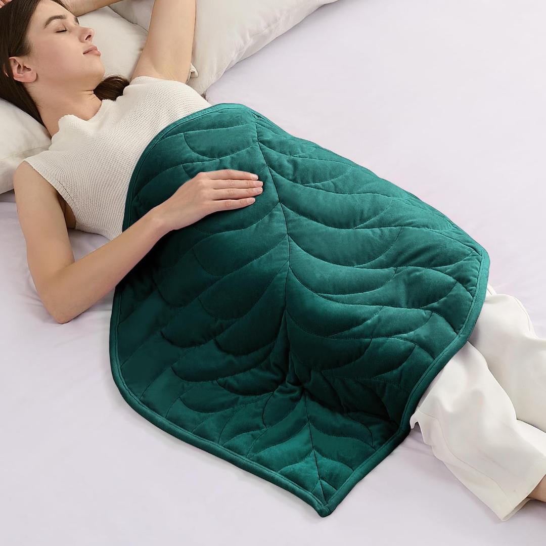 Kaisa Weighted Lap Blanket 5 lbs 23" x 29", Cozy Luxury Crystal Velvet Small Weighted Blanket for Adults, Portable Travel Weighted Blanket for Relaxation, All-Season Blanket, Machine Washable, Green