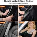 2PS seat Belt Cover pad,Faux Leather Seatbelt Covers Strap Shoulder Cushion for Driver Accessories,Backpack, Shoulder Bag (Grey)