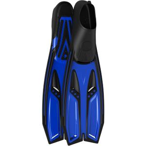 Greatever Snorkel Fins with Full Foot Pocket Durable Long Diving Fins Professional Snorkel Gear for Snorkeling Diving Freediving Adults Men Women (Large, Blue)