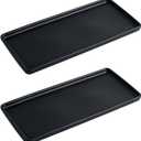 Bathroom Tray countertop 10" Set of 2, Ceramic Vanity Tray,Organizer Tray,Kitchen soap Tray (Black)