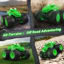 AUUGUU Remote Control Car, 2.4GHz Monster Trucks Toys with Light Spray, Birthday Gift for Kids 3 4 5 6 7 8, All Terrain RC Cars, Toddler Toys for Boys Girls 3+ Year Old (Dinosaur-Green)