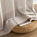 MIULEE Natural Linen Curtains 84 Inch Length 2 Panels for Bedroom Living Room, Soft Linen Textured Window Drapes Semi Sheer Light Filtering Back Tab Rod Pocket Farmhouse Modern Burlap Look Decor
