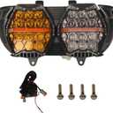 240W High Power Dual Motorcycles LED Headlight with High Low Beam Amber DRL Honeycomb design DOT Certification Headlight Compatible with Road glide 2015-2023(White)