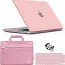 IBENZER Case for MacBook Pro 14 Inch 2026 2025 2024 2023 2022 2021 M5 M4 M3 M2 M1 A3434 A3112 A3185 A3401 A2918 A2992 A2779 A2442 Pro/Max, Hardshell Case&Sleeve&KeyboardCover&Type-C,Rose,T14RQ+3