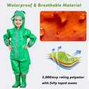 SSAWcasa Toddler Rain Suit, Kids Muddy Play Buddies One Piece Hoodie Rain Jacket Coat Poncho Gear Coverall Baby Girl Boy (Green, S)