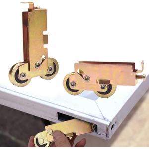 Sliding Patio Door Rollers Replacement for Aluminum Glass Doors, F-Tab Mount, 1-1/4" Steel Ball Bearing, Rear Adjustable, Yellow Zinc Plated, 2 Pack