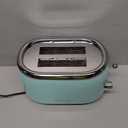 MELLERHOME Retro Toaster 2 Slice, 7 Browning Levels, 3 Functions (Reheat, Defrost, Cancel), Stainless Steel Features, Removable Crumb Tray, Under Base Cord Storage, Turquoise