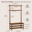 Hall Tree with Shoe Storage Bench, 3-in-1 Entryway Coat Rack with Bench, 11 Hooks, Freestanding Wooden Entryway Organizer for Mudroom, 35" Long