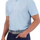 Ben Sherman Men's Performance Extra Soft Polo Golf Shirts Stretch, Moisture-Wicking, Odor Resistant (Baby Blue) S/P