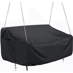 Porch Swing Cover Waterproof Outdoor Hanging Swing Cover Tear resistant All WeatherProof Patio Furniture Covers (Black, 85x45x(32-24) Inch) (56x28x(32-24) Inch)