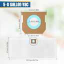 6-Pack 15-22 Gallon Bags replace for Shopvac, Type G 90663 9066300; Type J 90673 9067300 and VF2008.Disposable Wet Dry Vacuum Collection Bags, white