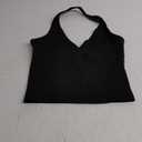 YFANG Women's Sexy Halter Deep V Neck Crop Tank Top Backless Sleeveless Slim Fitted Going Out Summer Top (Large, Black)